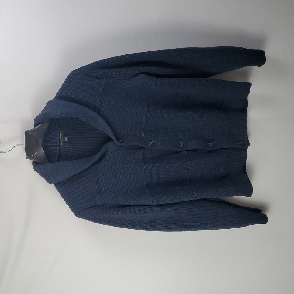 Banana Republic Men's Navy Blue Shawl-Collar Cardigan Sz L, Preppy Grandpa